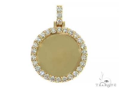 14K Yellow Gold Sweet Memories Collection Mini Diamond Photo Pendant 66260 - Image 1