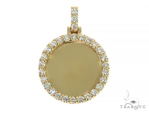 14K Yellow Gold Sweet Memories Collection Mini Diamond Photo Pendant 66260 - Image 1