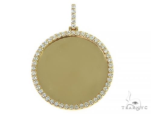 14K Yellow Gold Sweet Memories Collection Large Diamond Photo Pendant 66284 - Image 1