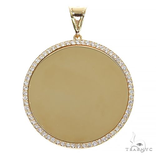 14K Yellow Gold Sweet Memories Collection Diamond Photo Pendant 67371 - Image 1