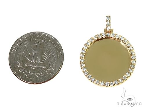 14K Yellow Gold Sweet Memories Collection Medium Diamond Photo Pendant 66278 - Image 5