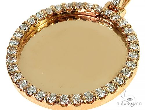 14K Yellow Gold Sweet Memories Collection Medium Diamond Photo Pendant 66277 - Image 4