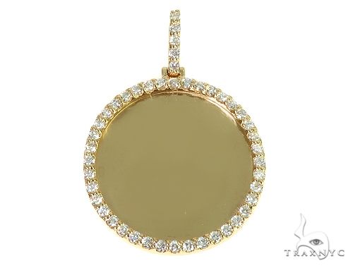 14K Yellow Gold Sweet Memories Collection Medium Diamond Photo Pendant 66280 - Image 1
