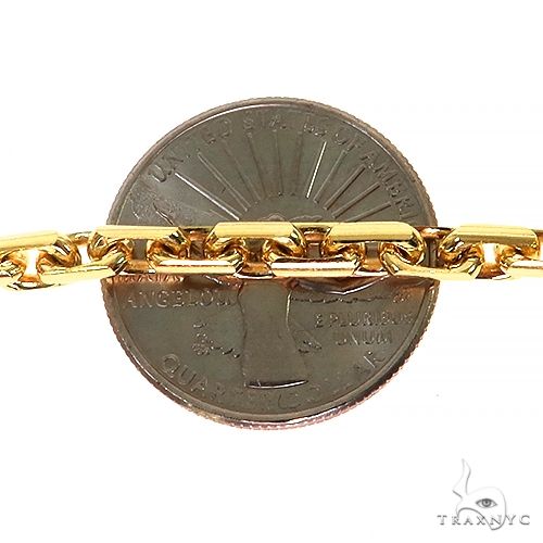 14K Yellow Gold Thin Diamond Cut Solid Anchor Cable Link 18 Inches 3.7mm 70254 - Image 5