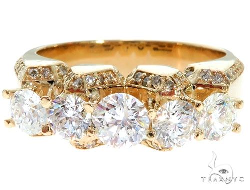14K Yellow Gold TraxNYC 5-Stone Diamond Ring 61477 - Image 2