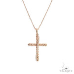 14K Gold Twisted  Diamond Rope Cross Pendant Set 66615 - Image 1