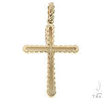 14K Gold Twisted  Diamond Rope Cross Pendant 65446 - Image 3