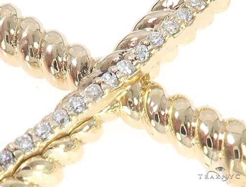 14K Gold Twisted  Diamond Rope Cross Pendant 65446 - Image 4