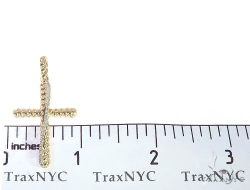 14K Gold Twisted  Diamond Rope Cross Pendant 65446 - Image 6
