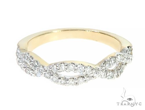 14K Yellow Gold Twisted Diamond Band 65298 - Image 1
