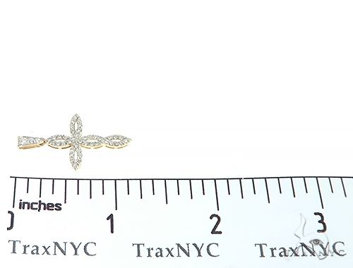 14K Yellow Gold Twisted Diamond Cross Pendant 65305 - Image 7