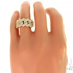 14K Gold Two Row Diamond Cuban Link Ring 65970 - Image 8