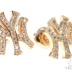 14K Yellow Gold Yankee Diamond Stud Earrings 64411 - Image 1