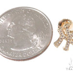 14K Yellow Gold Yankee Diamond Stud Earrings 64411 - Image 4