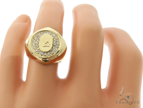 14KY Prong Diamond Gorilla Face Band 57262 - Image 8