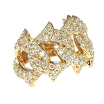 14K Gold Diamond Spiked Cuban Link Ring 66170