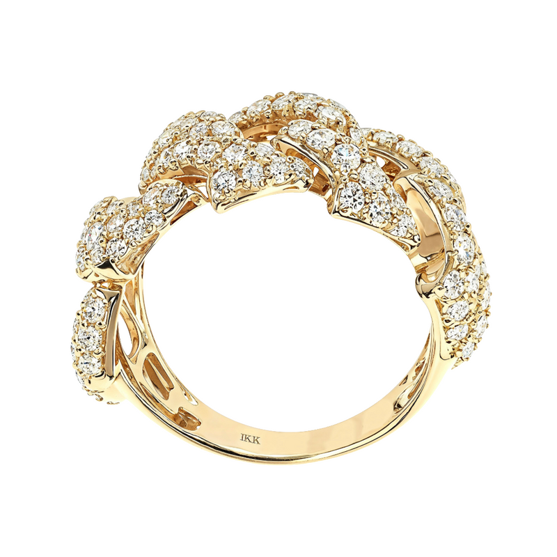 14K Gold Diamond Spiked Cuban Link Ring 66170