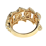 14K Gold Diamond Spiked Cuban Link Ring 66170