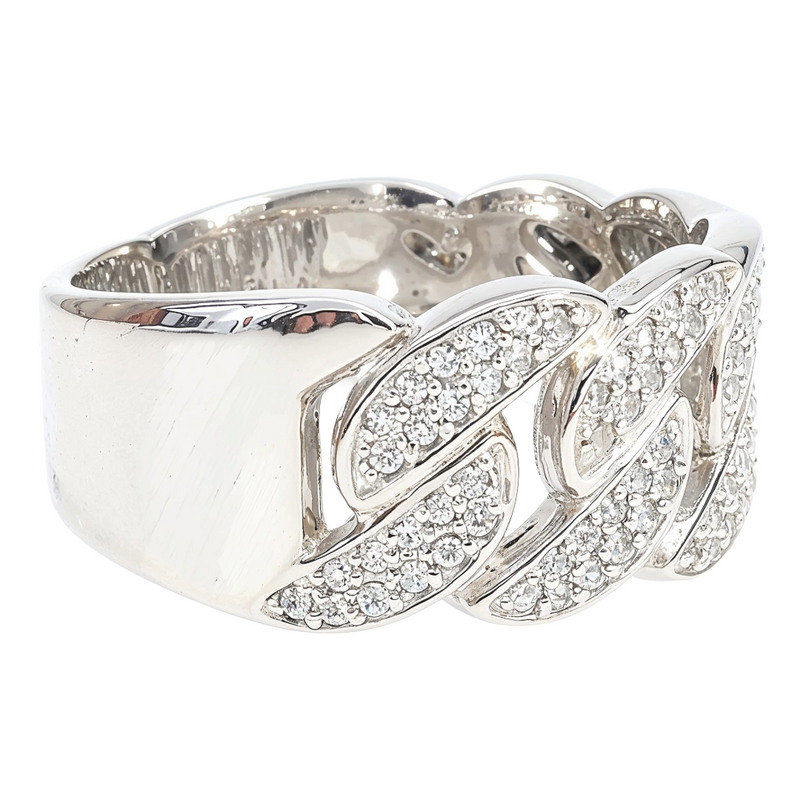 14K Gold Miami Cuban Link Diamond Ring 65031