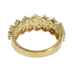 14K Gold One Row Diamond Cuban Link Ring 65971