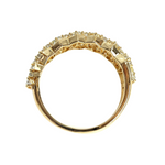 14K Gold One Row Diamond Cuban Link Ring 65971