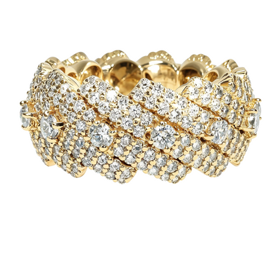 14K Gold Prong Rised Diamond Miami Cuban Ring 66670