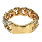 14K Yellow Gold Diamond Cuban Link Ring 66194