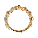 14K Yellow Gold Diamond Cuban Link Ring 66194