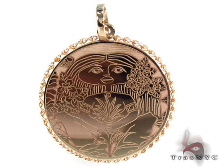 14k Custom Pineapple Girl Pendant 33144 - Image 1