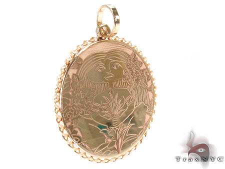14k Custom Pineapple Girl Pendant 33144 - Image 2