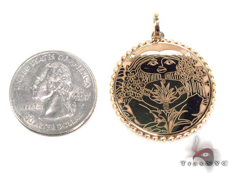 14k Custom Pineapple Girl Pendant 33144 - Image 4