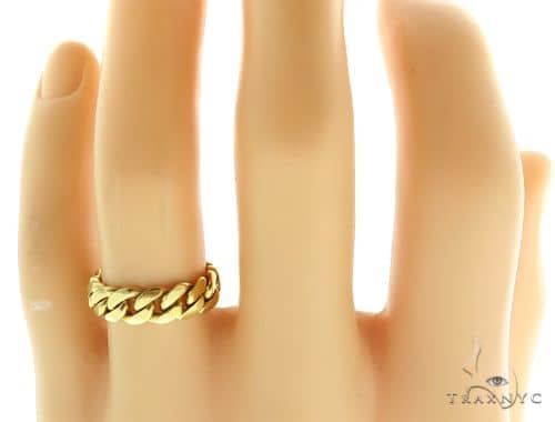 14k Gold 8mm Miami Cuban Link Ring 65088 - Image 5