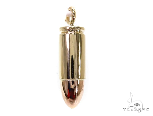14k Gold Bullet Pendant-39983 - Image 2