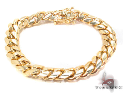 14k Yellow Gold Miami Cuban Bracelet 9.5 inches 11.5mm   34627 - Image 1