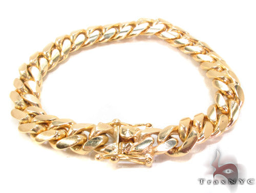 14k Yellow Gold Miami Cuban Bracelet 9.5 inches 11.5mm   34627 - Image 2
