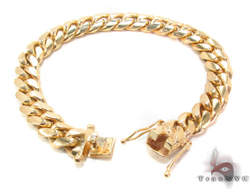 14k Yellow Gold Miami Cuban Bracelet 9.5 inches 11.5mm   34627 - Image 3
