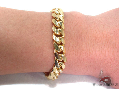 14k Yellow Gold Miami Cuban Bracelet 9.5 inches 11.5mm   34627 - Image 6