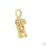 14k Gold Diamond Cuban Link Crown Jesus Pendant 65842 - Image 2