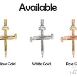 14k Gold Diamond Nail Cross Pendant 70031 - Image 4