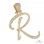14k Gold Diamond 'R' Pendant 66752 - Image 2