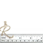 14k Gold Diamond 'R' Pendant 66752 - Image 5