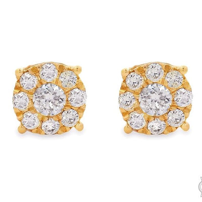 14k Gold Diamond Stud Earrings 64902