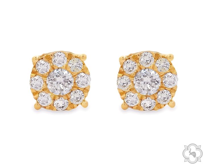 14k Gold Diamond Stud Earrings 64902