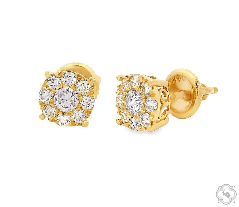 14k Gold Diamond Stud Earrings 64902