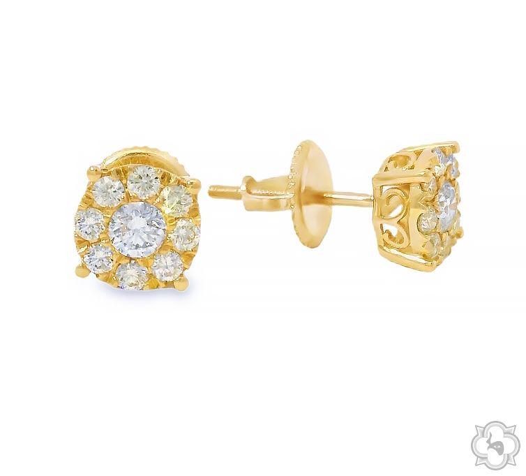 14k Gold Diamond Stud Earrings 64902