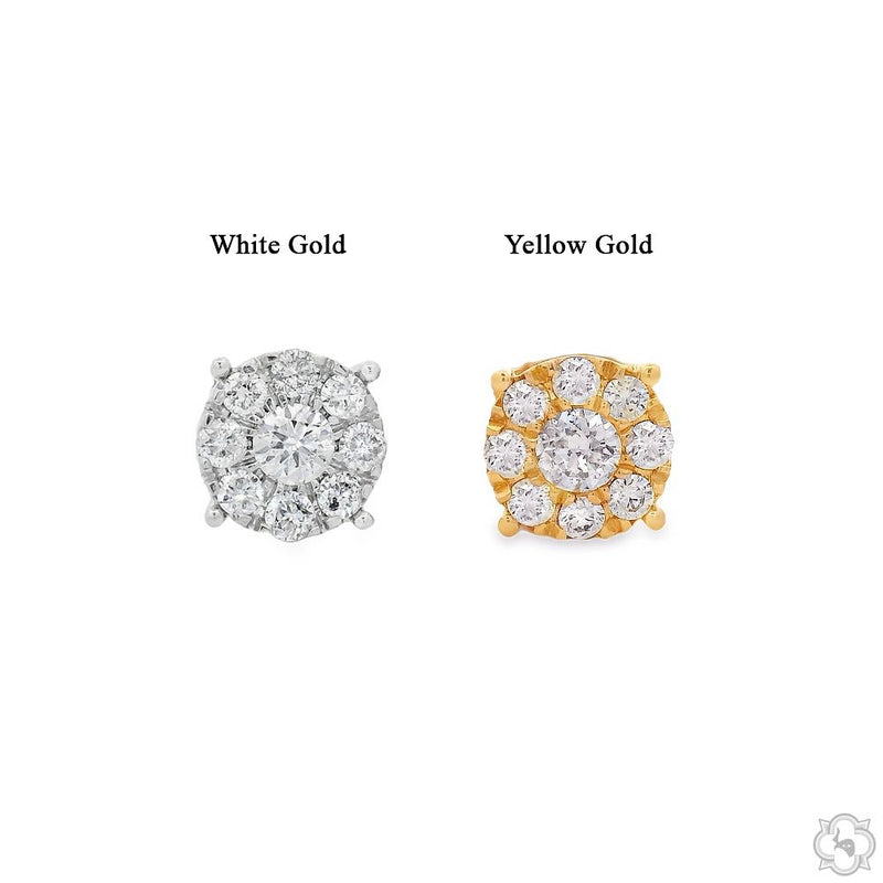 14k Gold Diamond Stud Earrings 64902