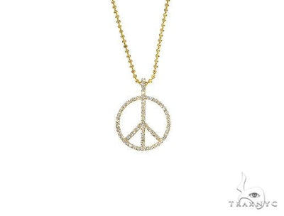 14k Gold Peace and Love Pendant Set 66336 - Image 1