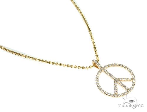 14k Gold Peace and Love Pendant Set 66336 - Image 2