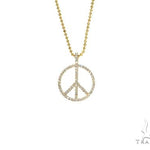 14k Gold Peace and Love Small Pendant Set 66337 - Image 1