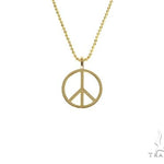 14k Gold Peace and Love Small Pendant Set 66337 - Image 3